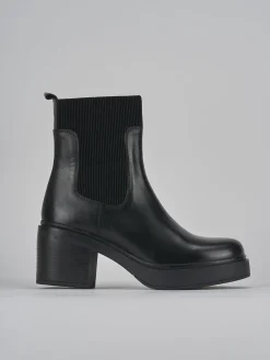 Stivaletti tacco 4cm pelle nero