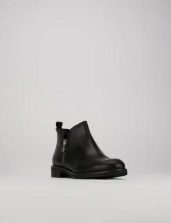 Stivaletti tacco 1cm pelle nero