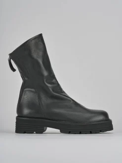 Stivaletti tacco 2cm pelle nero