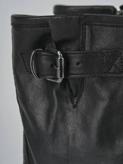 Stivaletti tacco 2cm pelle nero