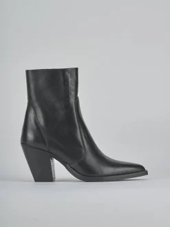Stivaletti tacco 6cm pelle nero