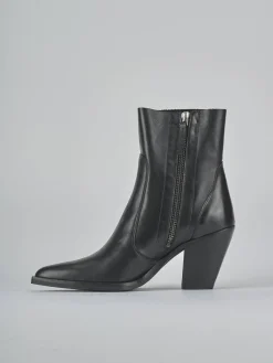 Stivaletti tacco 6cm pelle nero