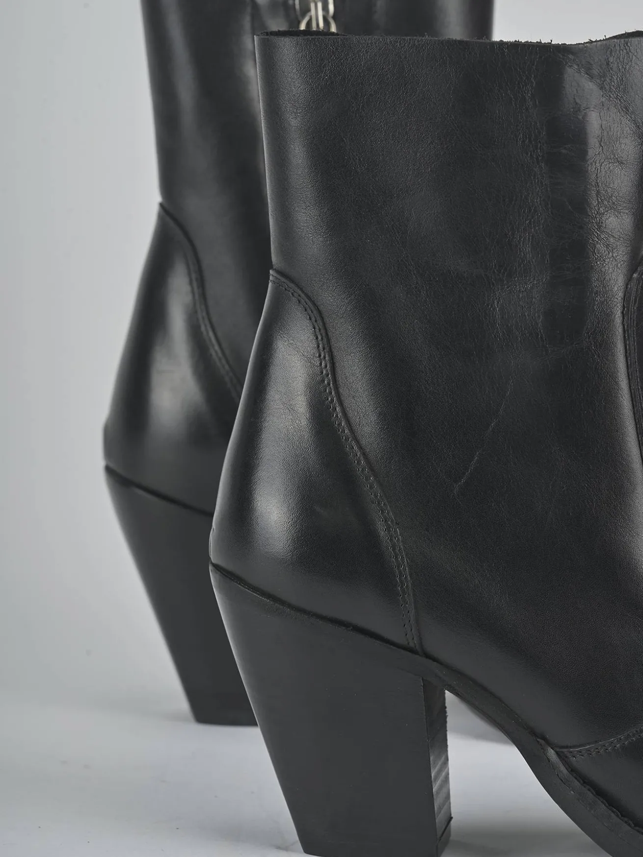 Stivaletti tacco 6cm pelle nero