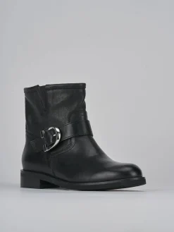 Stivaletti tacco 1cm pelle nero