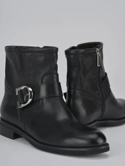 Stivaletti tacco 1cm pelle nero