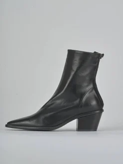 Stivaletti tacco 6cm pelle nero