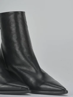 Stivaletti tacco 6cm pelle nero