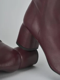 Stivaletti tacco 6cm pelle bordo'