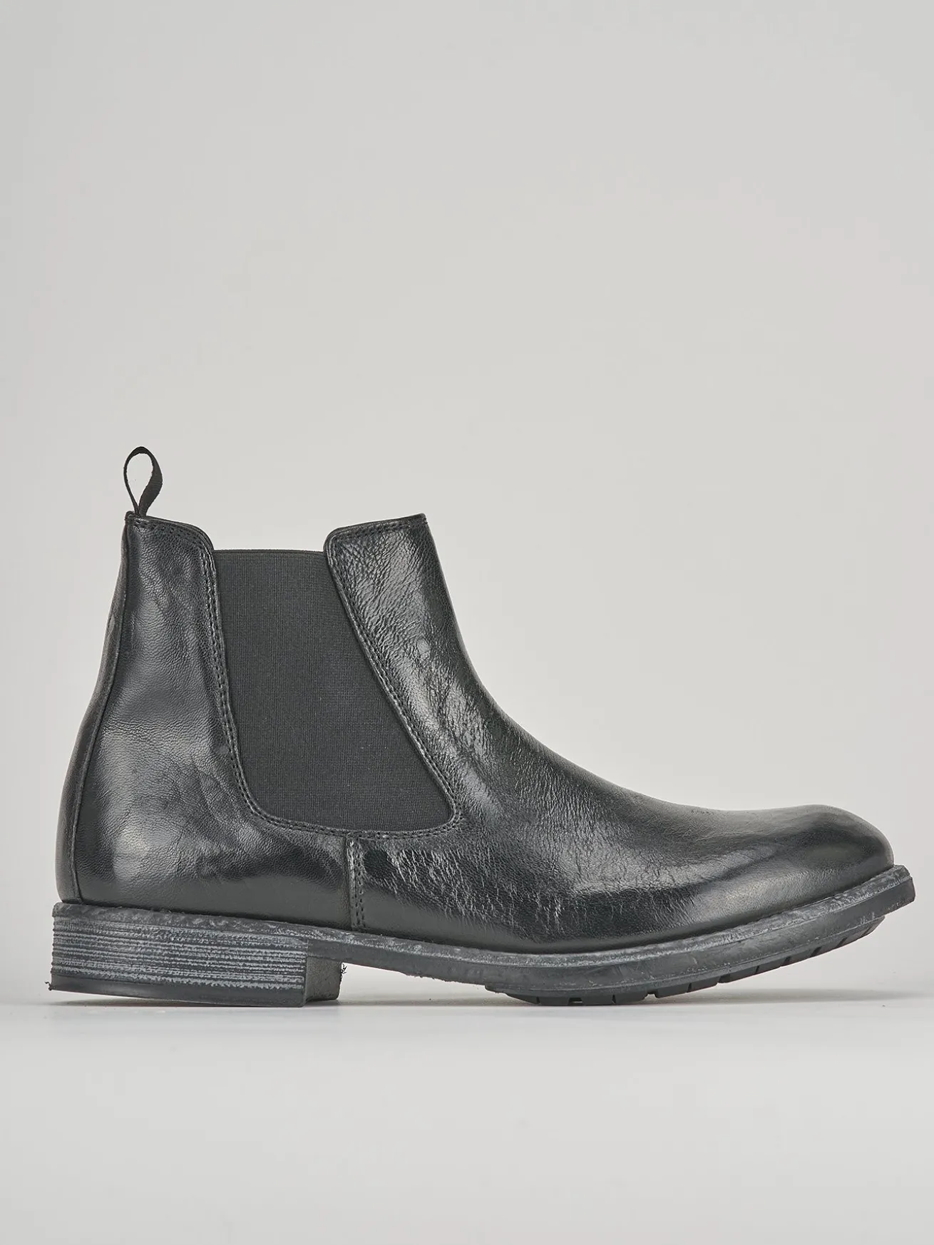 Stivaletti tacco 1cm pelle nero