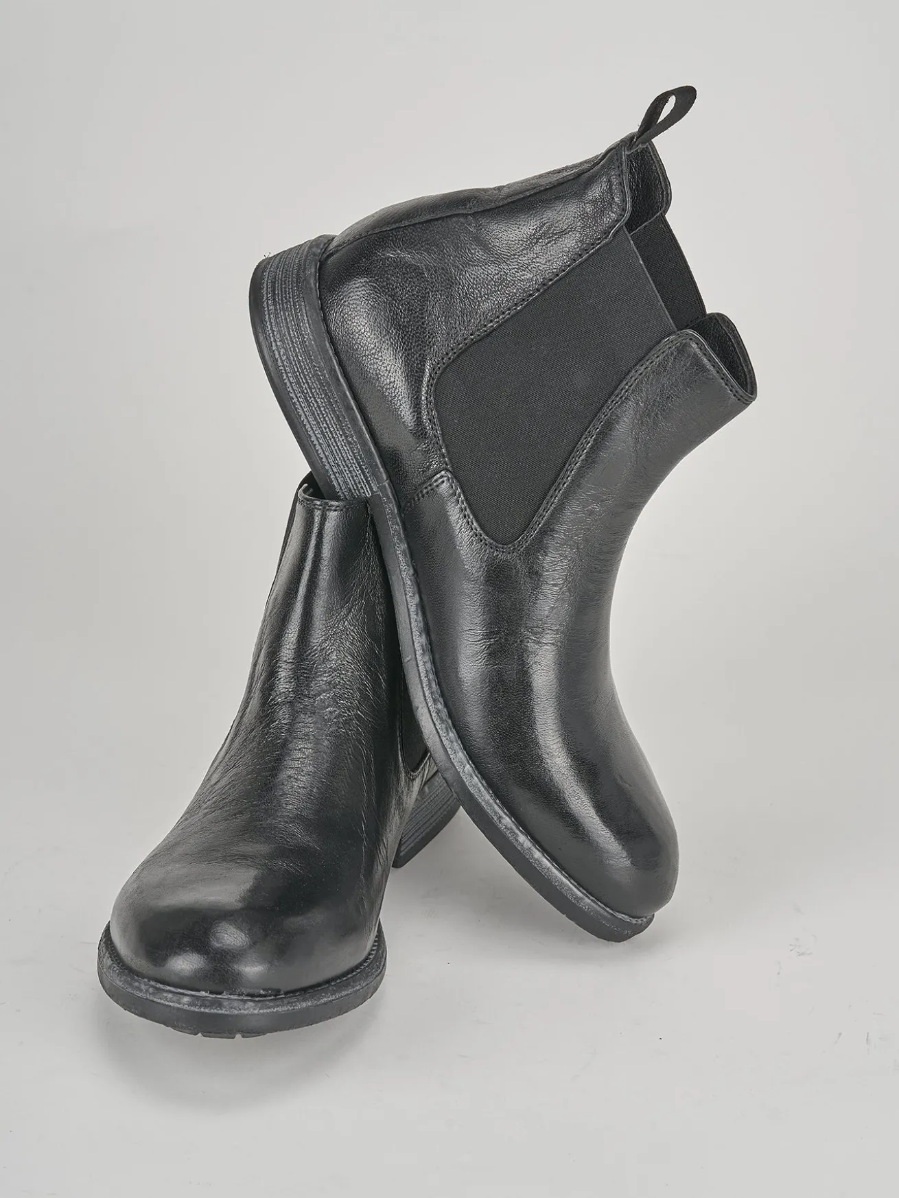 Stivaletti tacco 1cm pelle nero