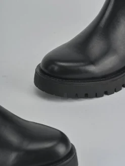 Stivaletti tacco 1cm pelle nero