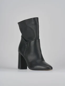 Stivaletti tacco 8cm pelle nero