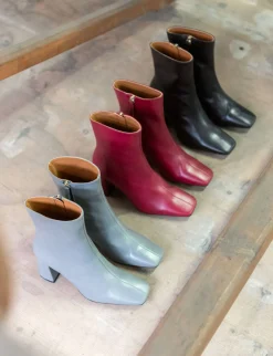 Stivaletti tacco 7cm pelle nero