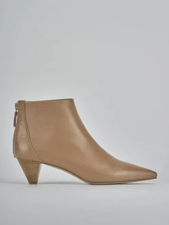 Stivaletti tacco 5cm pelle marrone