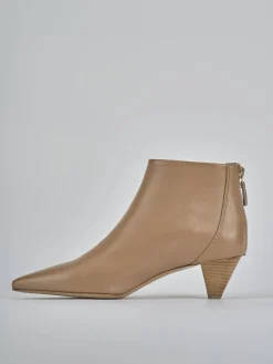 Stivaletti tacco 5cm pelle marrone