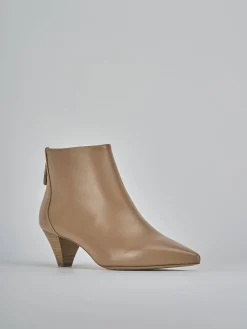 Stivaletti tacco 5cm pelle marrone