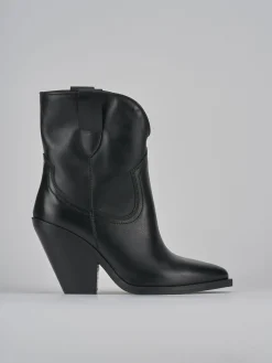 Stivaletti tacco 6cm pelle nero