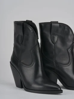 Stivaletti tacco 6cm pelle nero