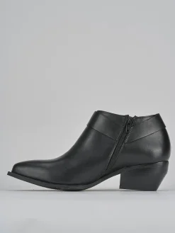 Stivaletti tacco 4cm pelle nero