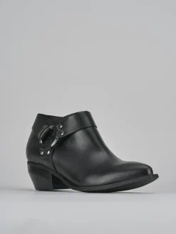 Stivaletti tacco 4cm pelle nero