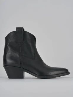 Stivaletti tacco 4cm pelle nero