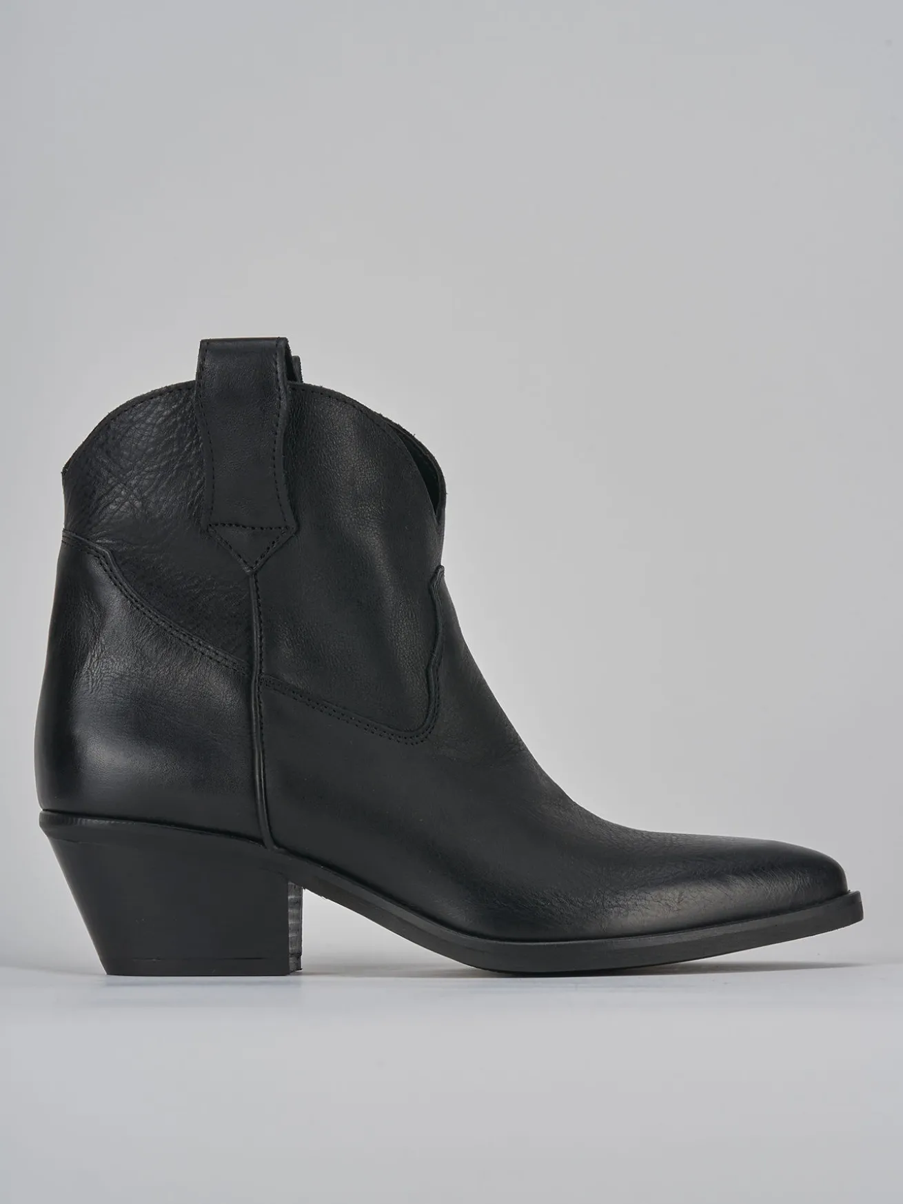 Stivaletti tacco 4cm pelle nero