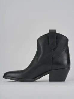 Stivaletti tacco 4cm pelle nero