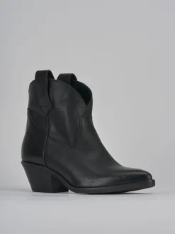 Stivaletti tacco 4cm pelle nero