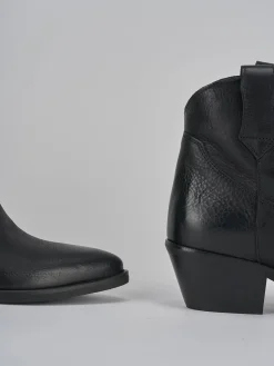 Stivaletti tacco 4cm pelle nero