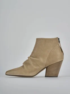 Stivaletti tacco 7cm pelle beige