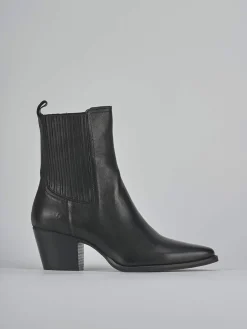 Stivaletti tacco 7cm pelle nero