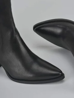 Stivaletti tacco 7cm pelle nero