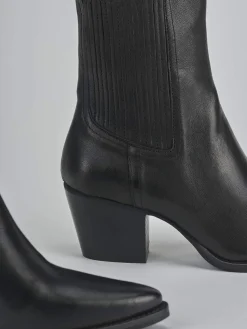 Stivaletti tacco 7cm pelle nero