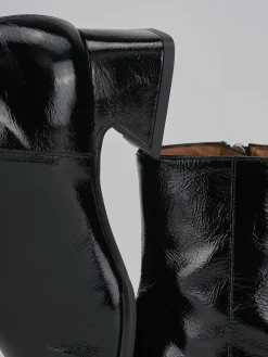 Stivaletti tacco 5cm pelle nero