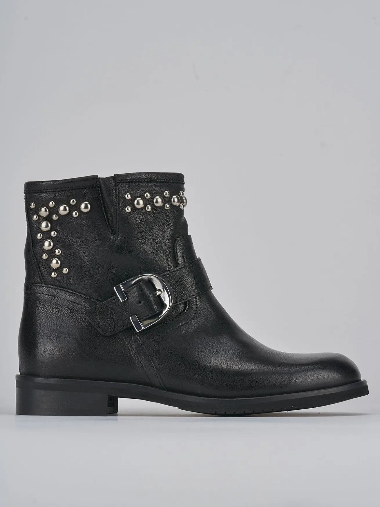 Stivaletti tacco 1cm pelle nero