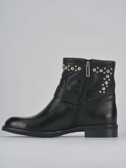 Stivaletti tacco 1cm pelle nero