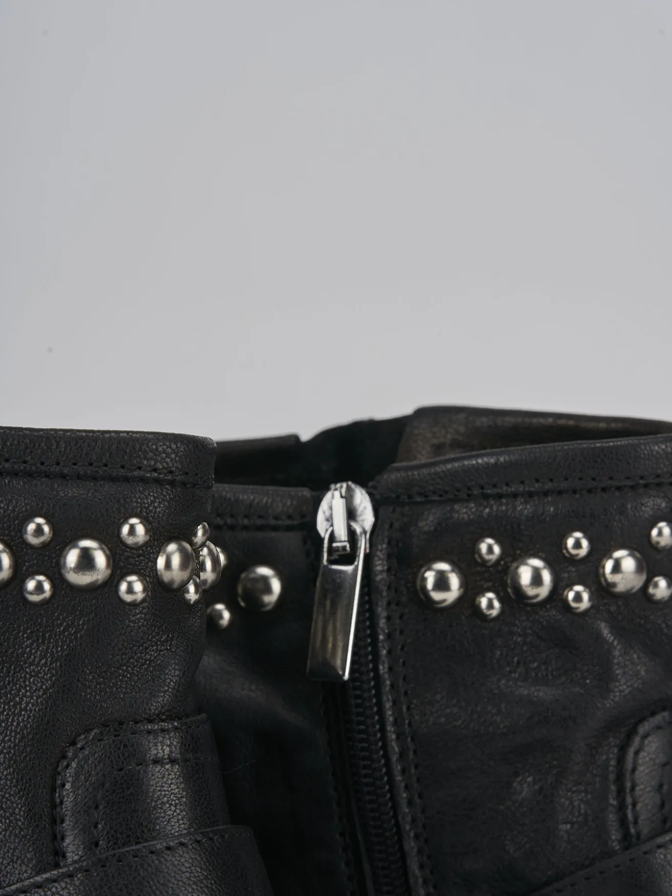 Stivaletti tacco 1cm pelle nero