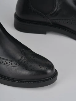 Stivaletti tacco 1cm pelle nero