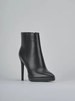 Stivaletti tacco 10cm pelle sostenibile nero