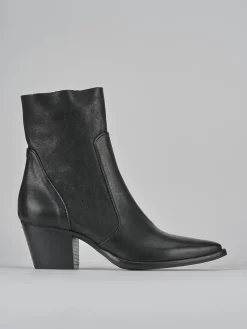 Stivaletti tacco 7cm pelle nero