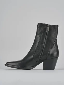 Stivaletti tacco 7cm pelle nero