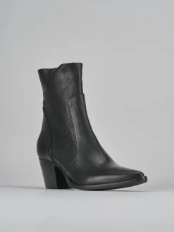 Stivaletti tacco 7cm pelle nero