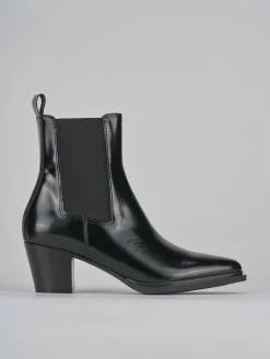 Stivaletti tacco 6cm pelle nero