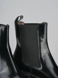 Stivaletti tacco 6cm pelle nero