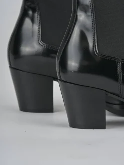 Stivaletti tacco 6cm pelle nero