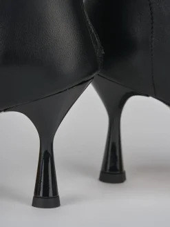 Stivaletti tacco 7cm pelle nero