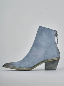 Stivaletti tacco 5cm pelle jeans