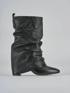 Stivaletti tacco 7cm pelle nero