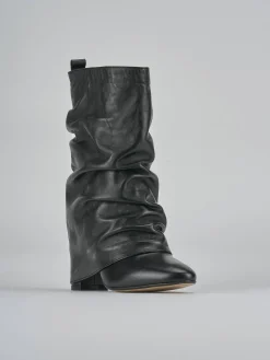 Stivaletti tacco 7cm pelle nero