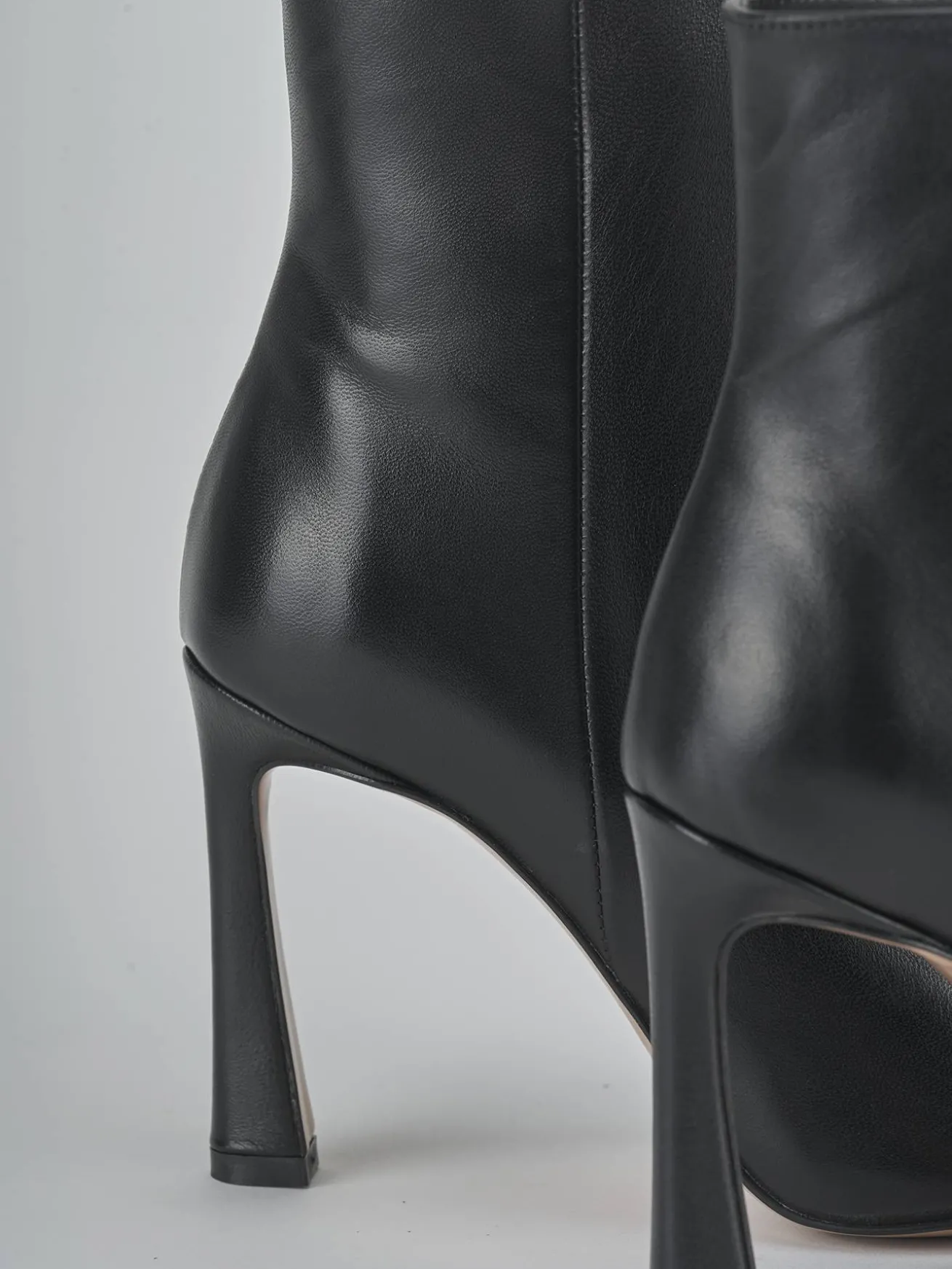 Stivaletti tacco 9cm pelle nero